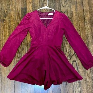 Altar’d Stare Long Sleeve Plum Suede Romper